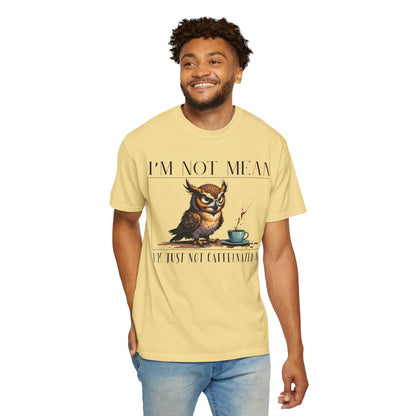I'm Not Mean Owl T-Shirt — Funny Coffee Owl Tee for Coffee Lovers