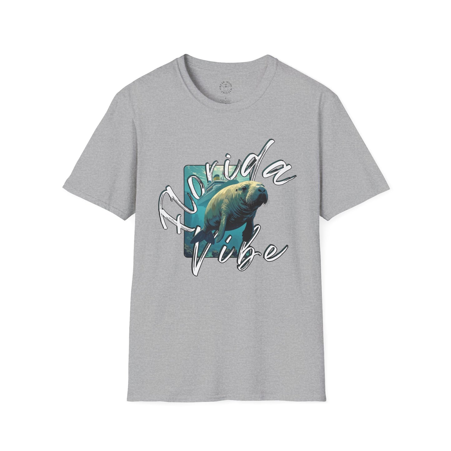 Florida Vibe Unisex Softstyle T-Shirt - Casual Beachwear Tee, manatee