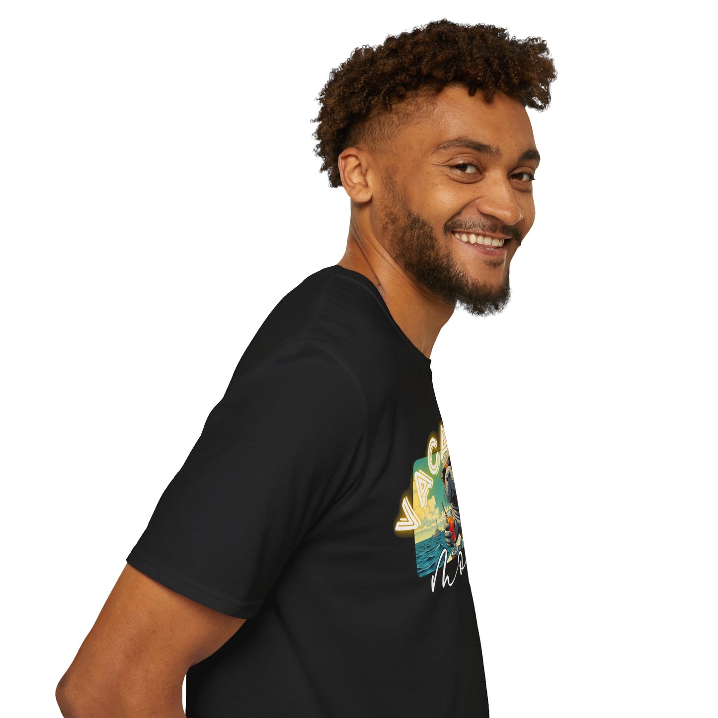 Funny Vacation Mode Unisex Softstyle T-Shirt, manatee