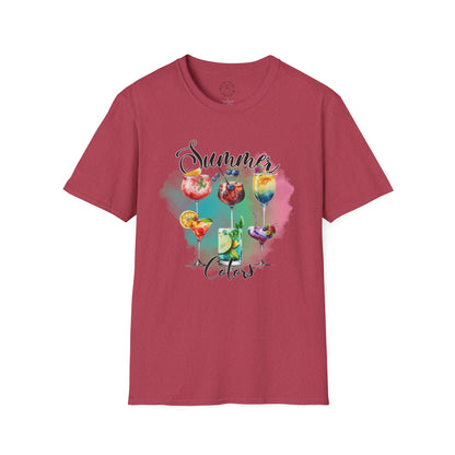 Summer Colors Cocktail T-Shirt, Unisex Tee, Fun Summer Wear, Gift for Cocktails Lovers, Beach Party Shirt, Vacation Top