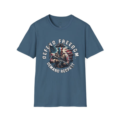 Defend Freedom Unisex Softstyle T-Shirt - Patriotic Graphic Tee