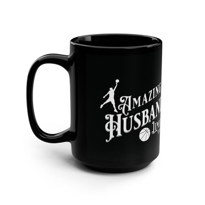 Amazing Husband, Basketball, Valentine's  day gift for him .Black Mug