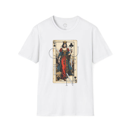 Queen Playing Card Graphic Unisex Softstyle T-Shirt, girl. queen