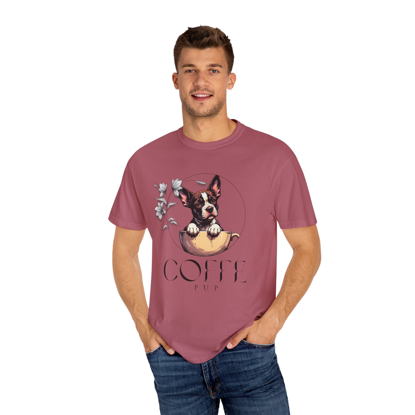 Coffee Pup Unisex Garment-Dyed T-shirt