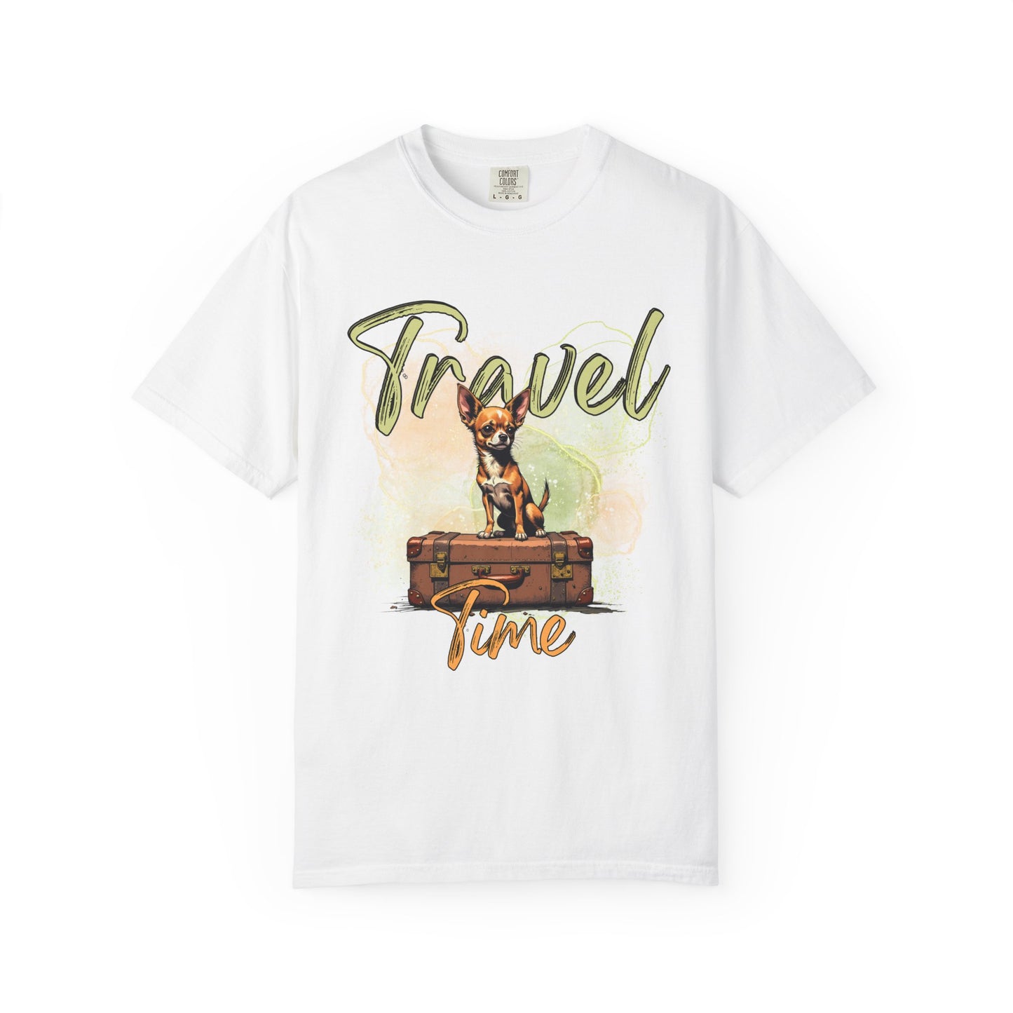 Travel Time Unisex Garment-Dyed T-Shirt - Cute Dog Design for Animal Lovers