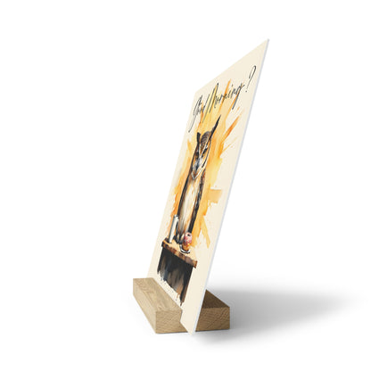 Good Morning? Owl Gallery Board with Stand — Whimsical Coffee & Donut Morning Decor