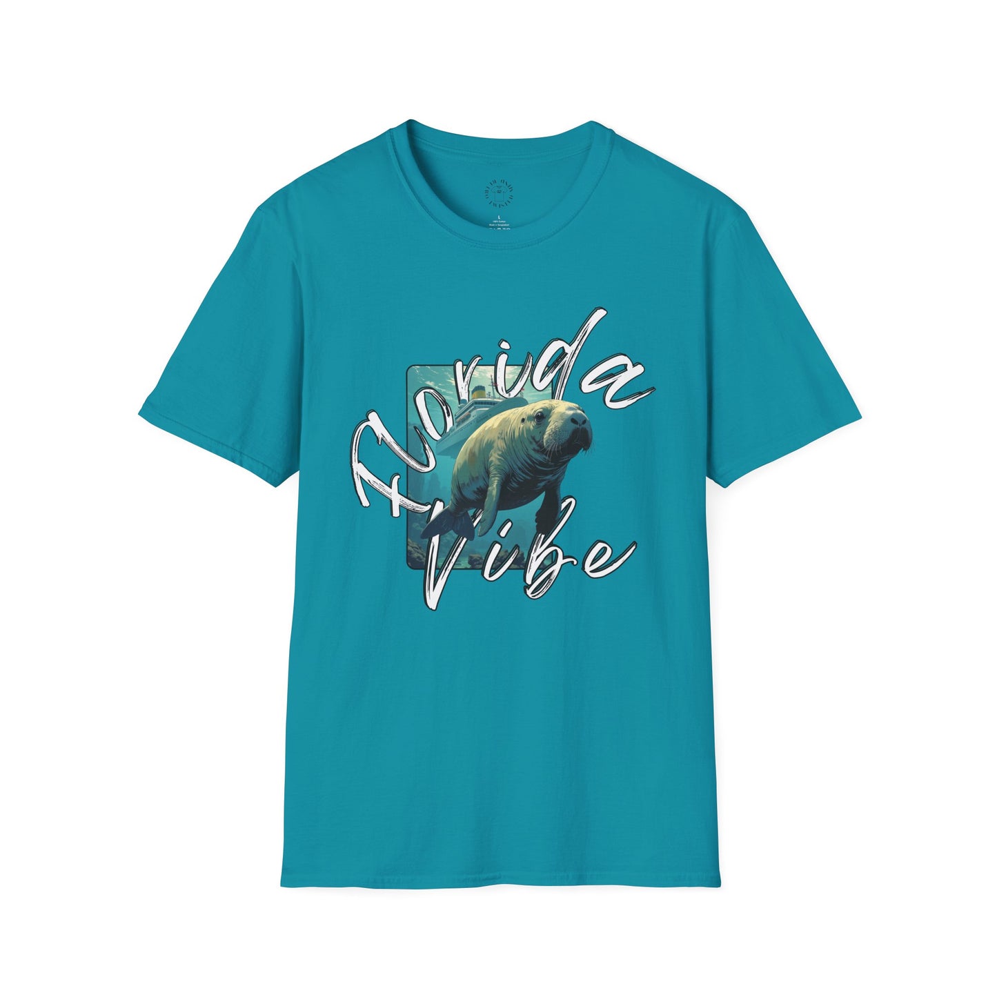 Florida Vibe Unisex Softstyle T-Shirt - Casual Beachwear Tee, manatee