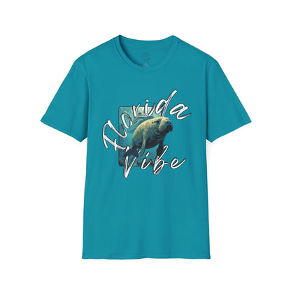 Florida Vibe Unisex Softstyle T-Shirt - Casual Beachwear Tee, manatee