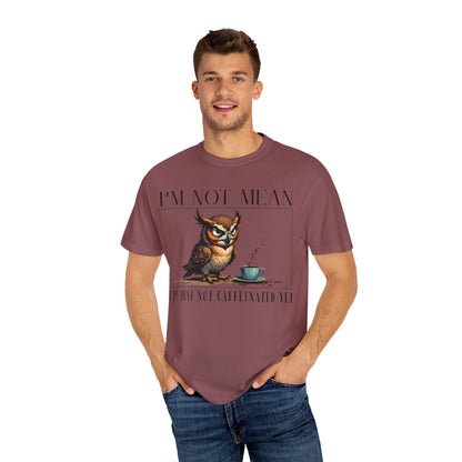 I'm Not Mean Owl T-Shirt — Funny Coffee Owl Tee for Coffee Lovers