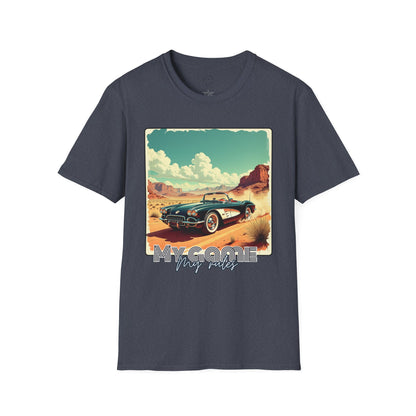 Vintage Car Graphic Unisex Softstyle T-Shirt - Perfect for Road Trip Lovers ,sport,car