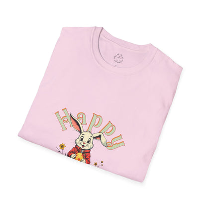 Happy Easter Unisex Softstyle T-shirt - Spring Celebration Tee,easter bunny