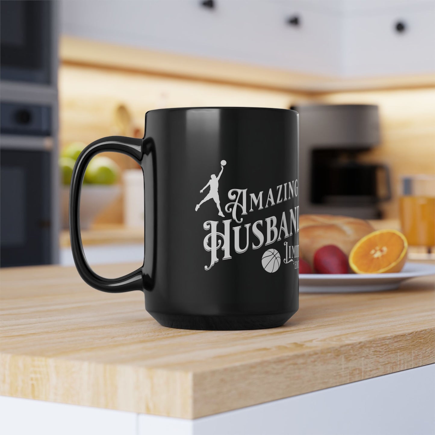 Amazing Husband, Basketball, Valentine's  day gift for him .Black Mug
