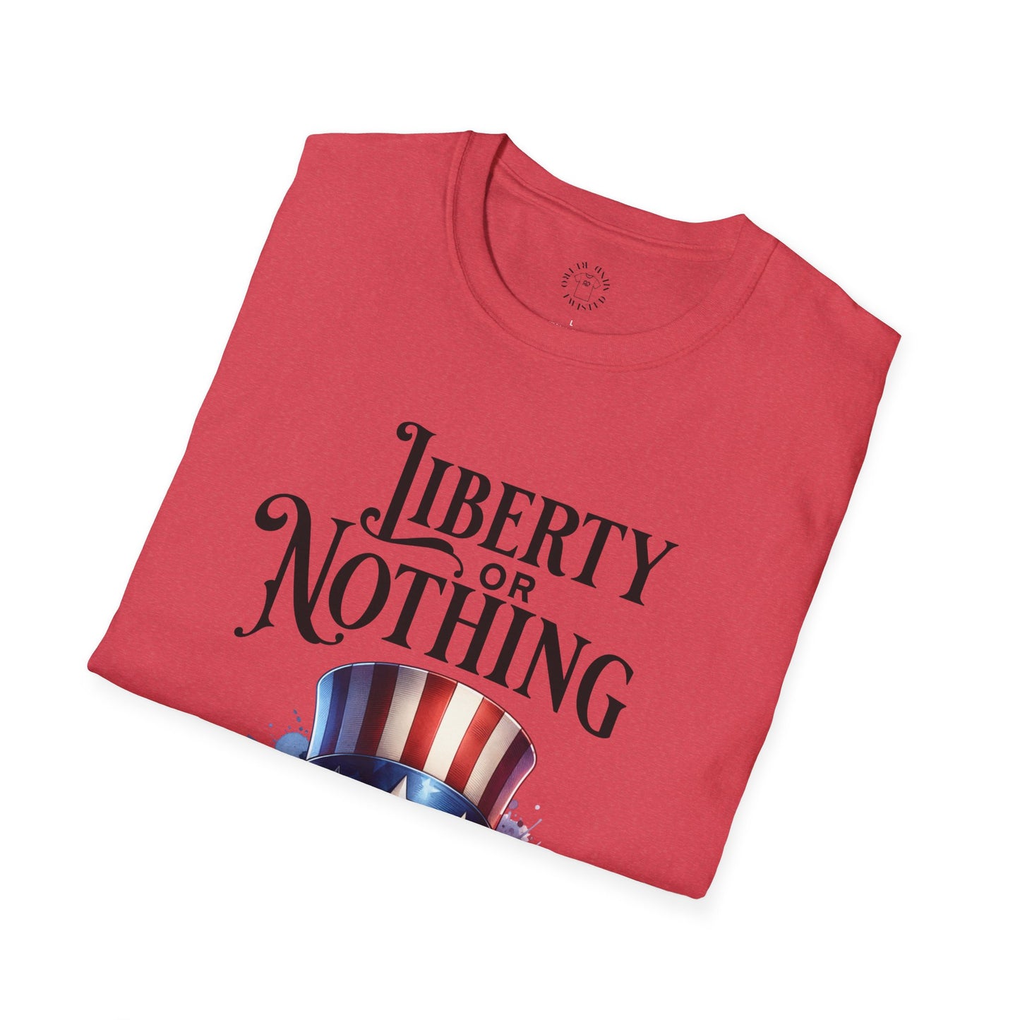 Liberty or Nothing Skull T-Shirt | Unisex Softstyle Tee for Independence Day & Patriotic Celebrations