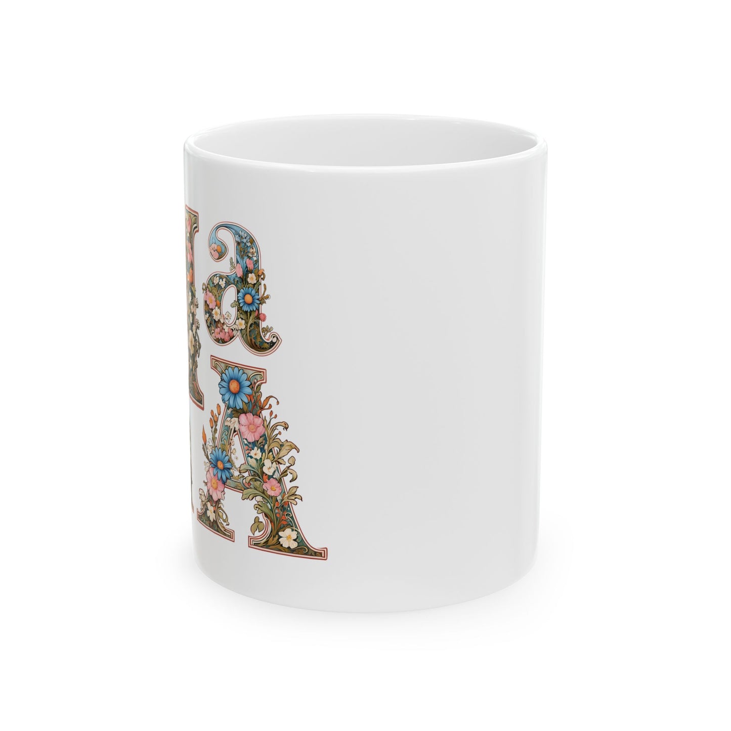 Floral Pattern Ceramic Mug - 11oz & 15oz Coffee Cup for Nature Lovers,mama, mother day gift