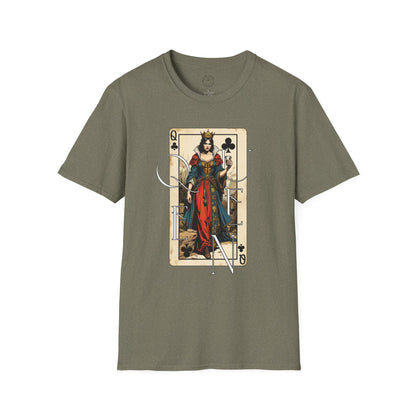 Queen Playing Card Graphic Unisex Softstyle T-Shirt, girl. queen