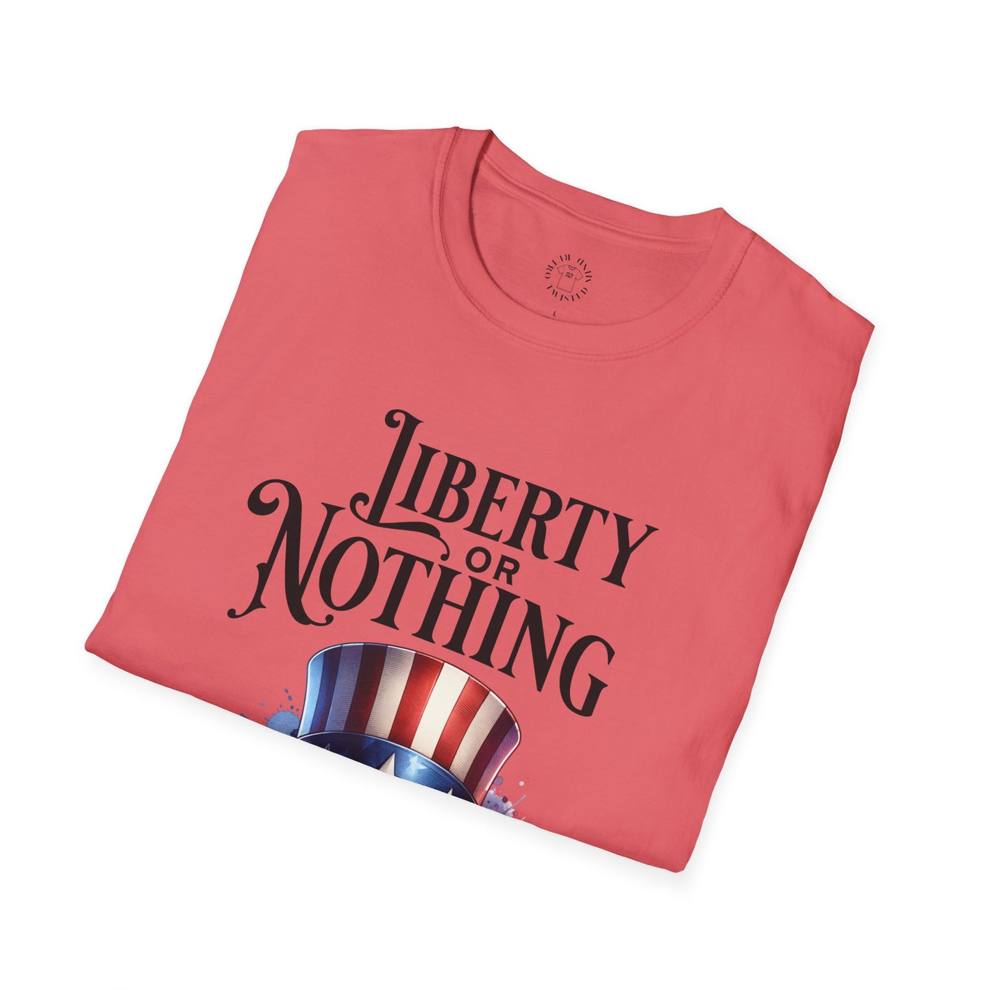 Liberty or Nothing Skull T-Shirt | Unisex Softstyle Tee for Independence Day & Patriotic Celebrations