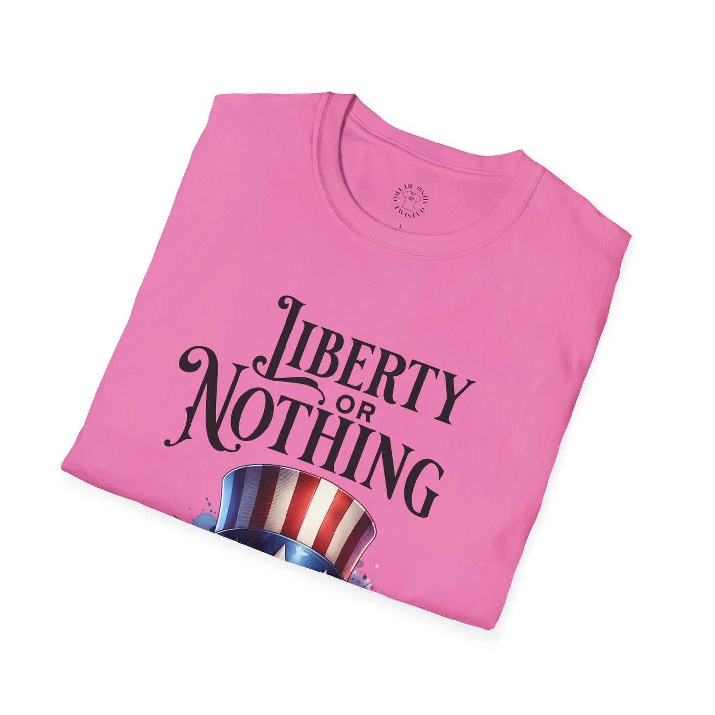 Liberty or Nothing Skull T-Shirt | Unisex Softstyle Tee for Independence Day & Patriotic Celebrations