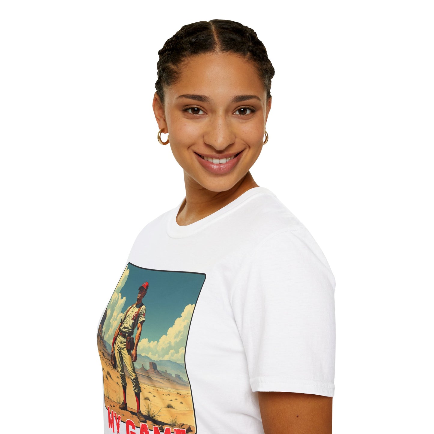 My Game My Rules Unisex Softstyle T-Shirt - Vintage Baseball Graphic Tee, sport, baseball