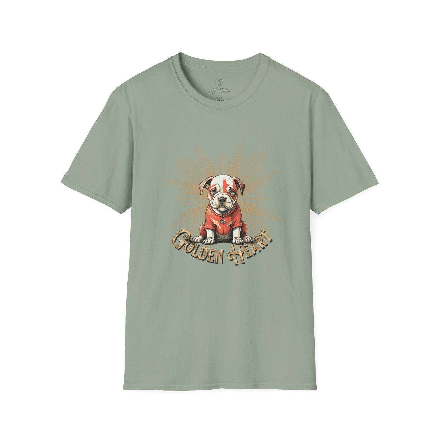 Golden Heart Dog Art Unisex T-Shirt, Animal Lover Gift, Pet Enthusiast Tee, Casual Wear, Birthday Gift, Cute Dog T-Shirt