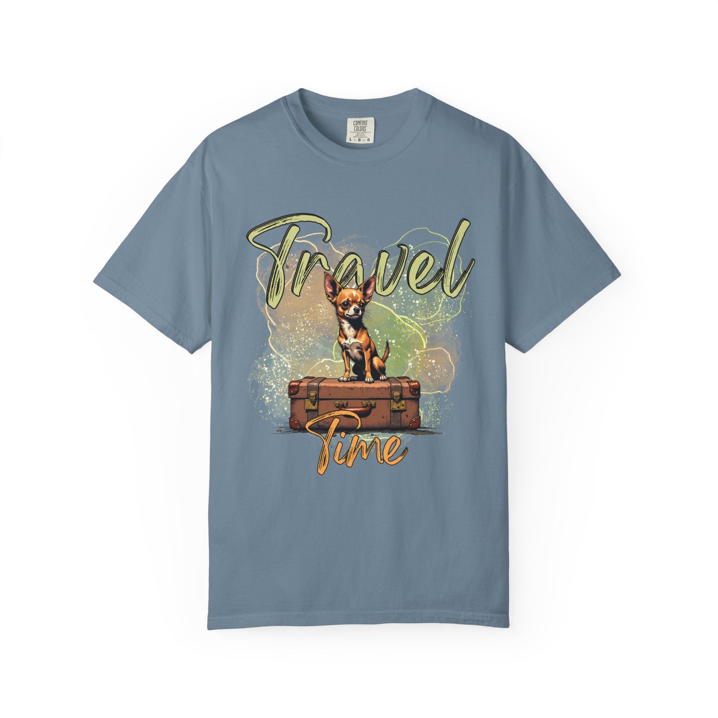 Travel Time Unisex Garment-Dyed T-Shirt - Cute Dog Design for Animal Lovers