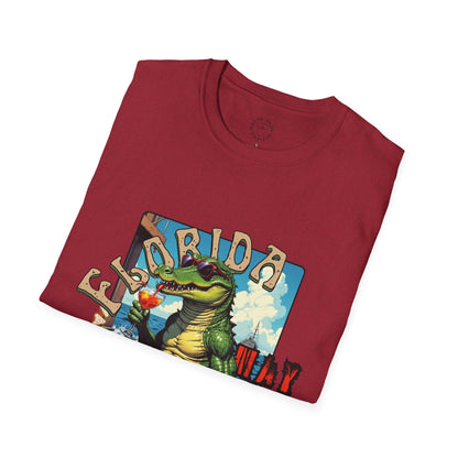 Florida Alligator Unisex Softstyle T-Shirt - Retro Vibe Casual Tee,vacation ,florida,