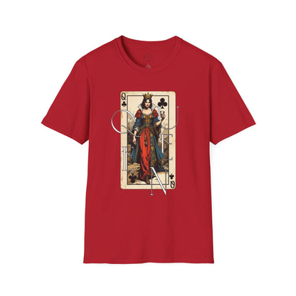 Queen Playing Card Graphic Unisex Softstyle T-Shirt, girl. queen