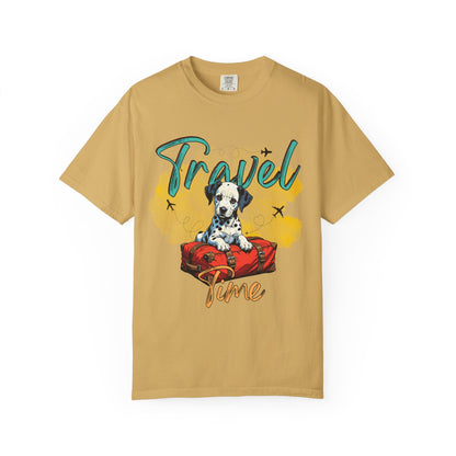 Travel Time Dog Graphic Unisex T-Shirt