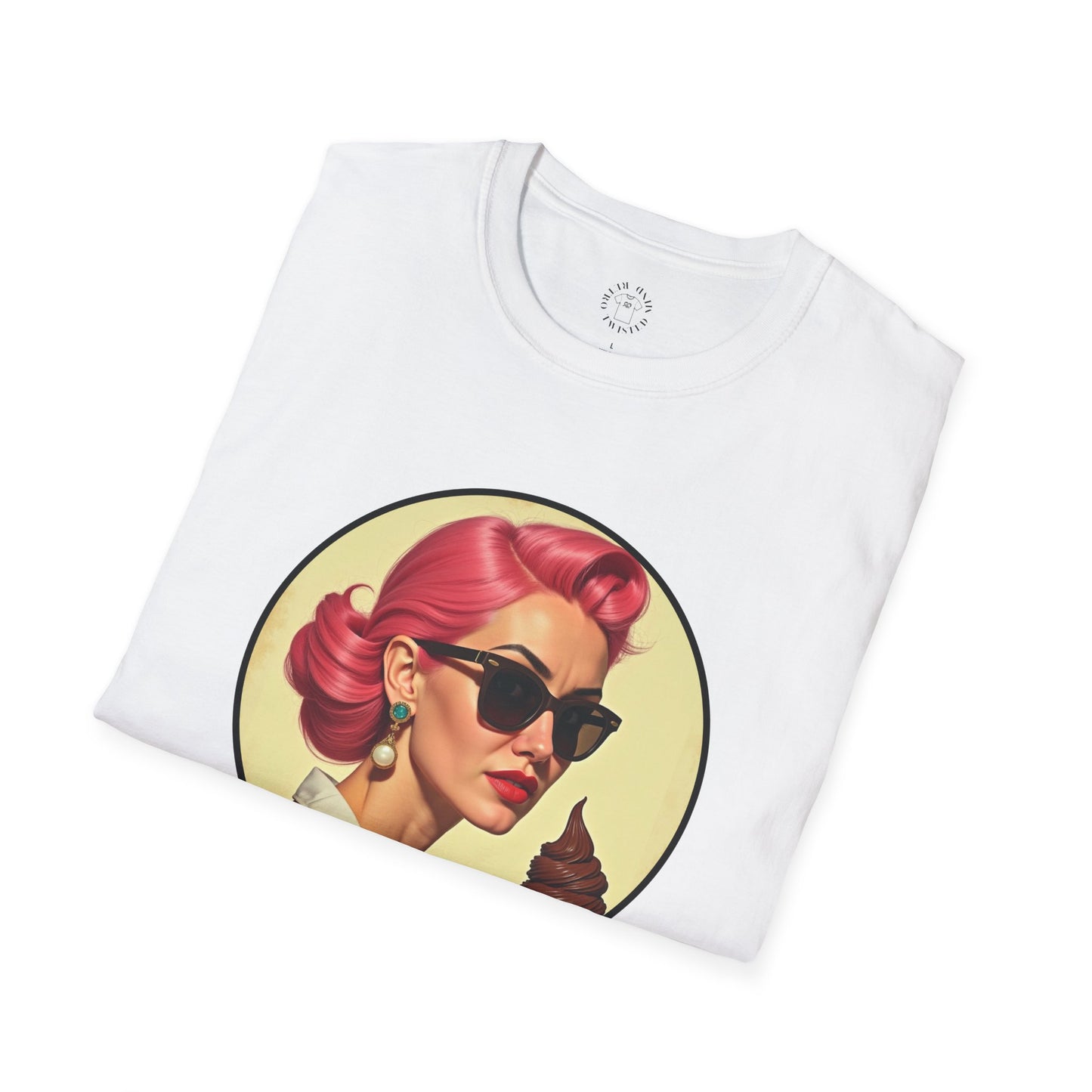 Cool Mama Vintage Graphic Unisex Softstyle T-Shirt,mama,mom and ice cream