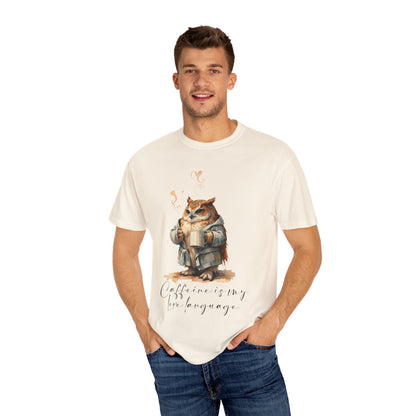 Coffee is My Love Language Cat T-Shirt — Cozy Cute Coffee Graphic Tee