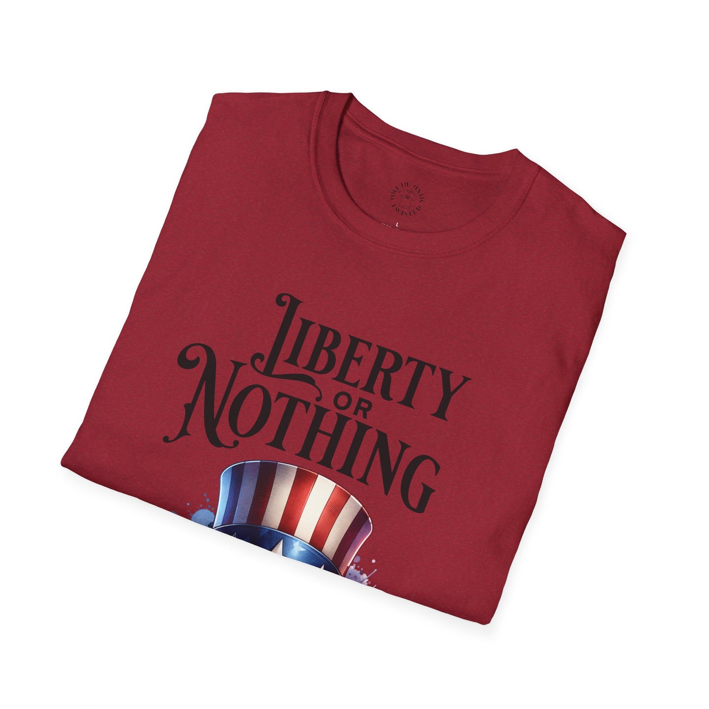 Liberty or Nothing Skull T-Shirt | Unisex Softstyle Tee for Independence Day & Patriotic Celebrations