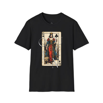 Queen Playing Card Graphic Unisex Softstyle T-Shirt, girl. queen