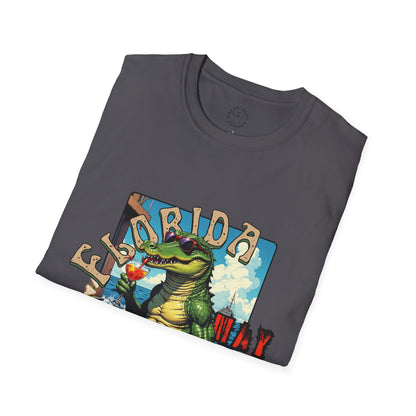 Florida Alligator Unisex Softstyle T-Shirt - Retro Vibe Casual Tee,vacation ,florida,