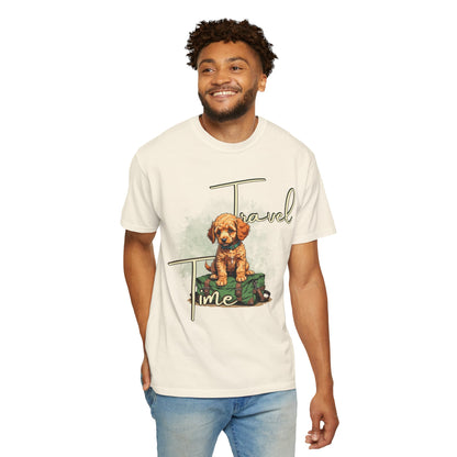 Travel Time Unisex T-Shirt - Perfect for Dog Lovers, Casual Wear, Traveling, Gift for Pet Owners, Adventure Apparel