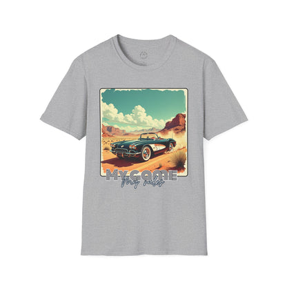 Vintage Car Graphic Unisex Softstyle T-Shirt - Perfect for Road Trip Lovers ,sport,car