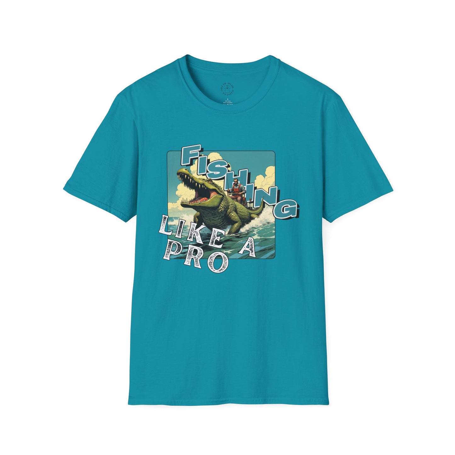 Fishing Like a Pro Unisex Softstyle T-Shirt - Perfect for Anglers & Outdoor Enthusiasts,gator