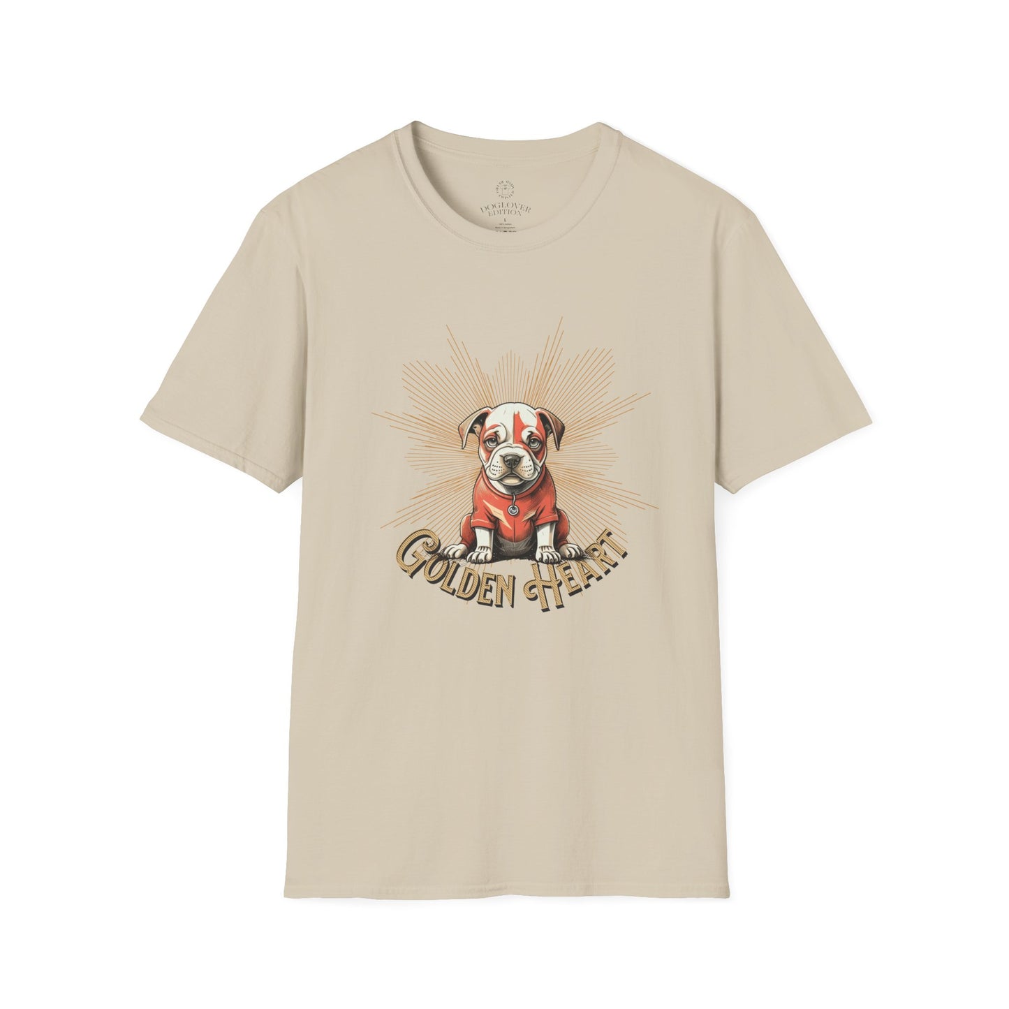 Golden Heart Dog Art Unisex T-Shirt, Animal Lover Gift, Pet Enthusiast Tee, Casual Wear, Birthday Gift, Cute Dog T-Shirt