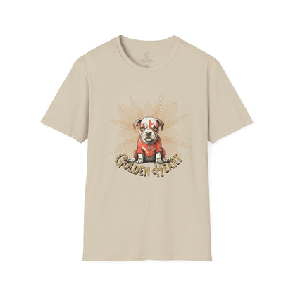 Golden Heart Dog Art Unisex T-Shirt, Animal Lover Gift, Pet Enthusiast Tee, Casual Wear, Birthday Gift, Cute Dog T-Shirt