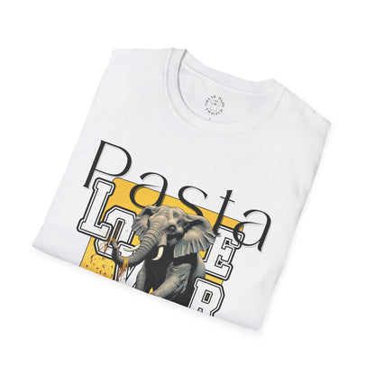 Pasta Lover Unisex Softstyle T-Shirt - Playful Elephant Graphic Tee,elephant,twisted