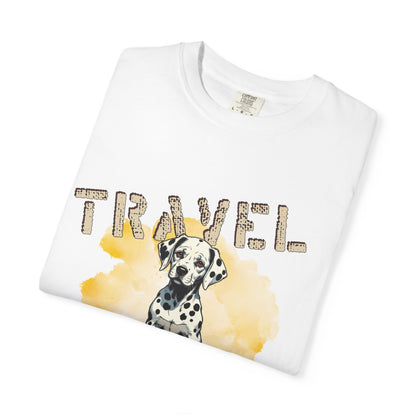 Travel Time Dog T-Shirt, Unisex Graphic Tee, Pet Lover's Gift, Vacation Shirt, Travel Enthusiast Apparel