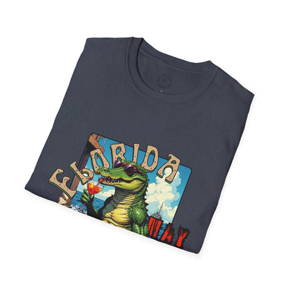 Florida Alligator Unisex Softstyle T-Shirt - Retro Vibe Casual Tee,vacation ,florida,