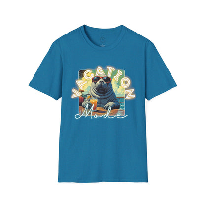 Vacation Mode Unisex T-Shirt - Fun Summer Beach Graphic Tee,manatee