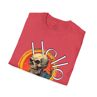 Hello Skull Graphic Unisex Softstyle T-Shirt - Edgy Streetwear Tee,scull