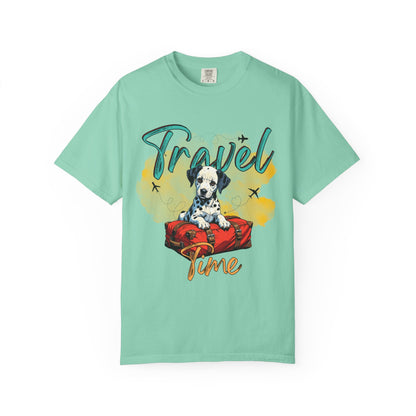 Travel Time Dog Graphic Unisex T-Shirt