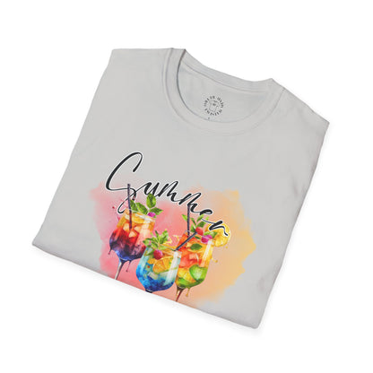 Colorful Floral Summer Unisex T-Shirt, Boho Shirt, Gift for Her, Vacation Tee, Festival Apparel, Summer Outfit