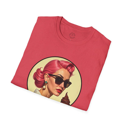 Cool Mama Vintage Graphic Unisex Softstyle T-Shirt,mama,mom and ice cream