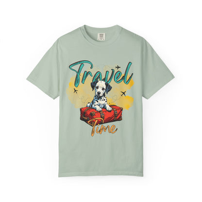 Travel Time Dog Graphic Unisex T-Shirt