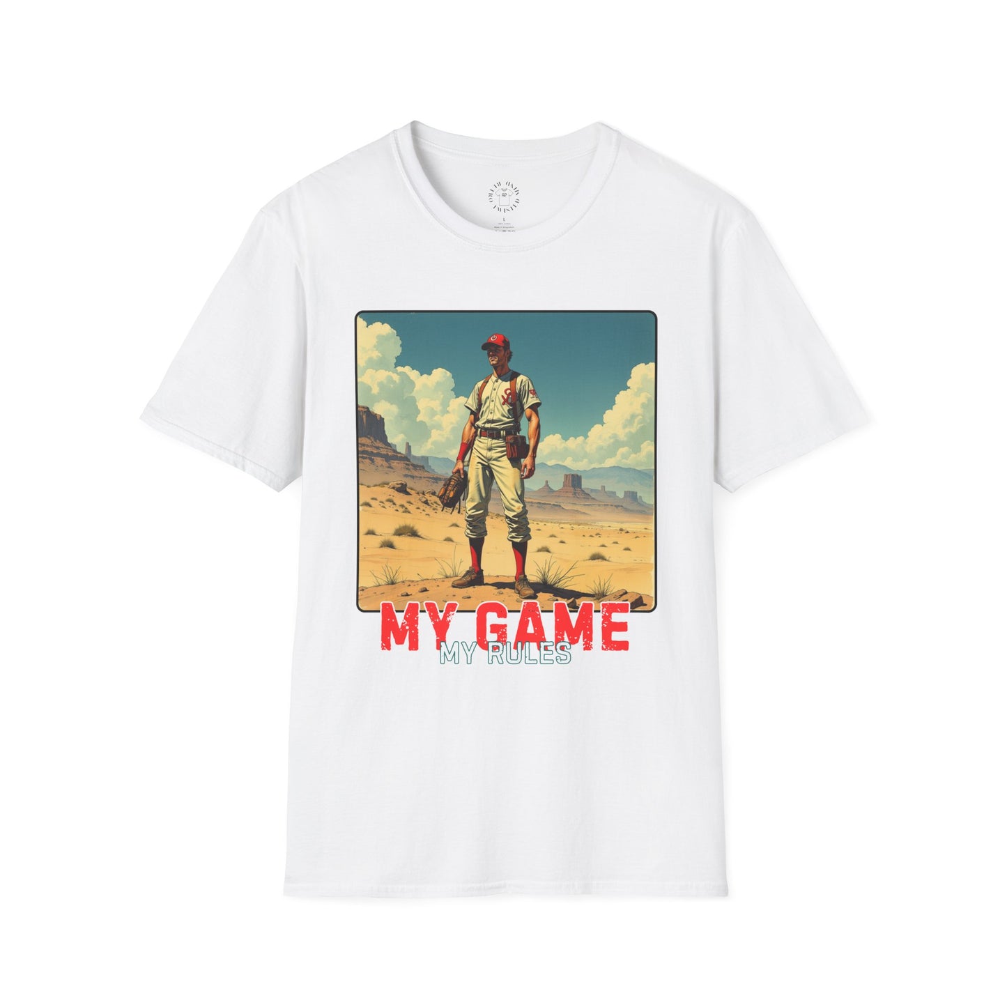My Game My Rules Unisex Softstyle T-Shirt - Vintage Baseball Graphic Tee, sport, baseball