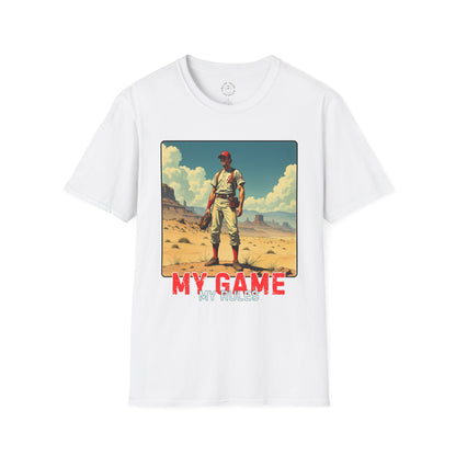 My Game My Rules Unisex Softstyle T-Shirt - Vintage Baseball Graphic Tee, sport, baseball
