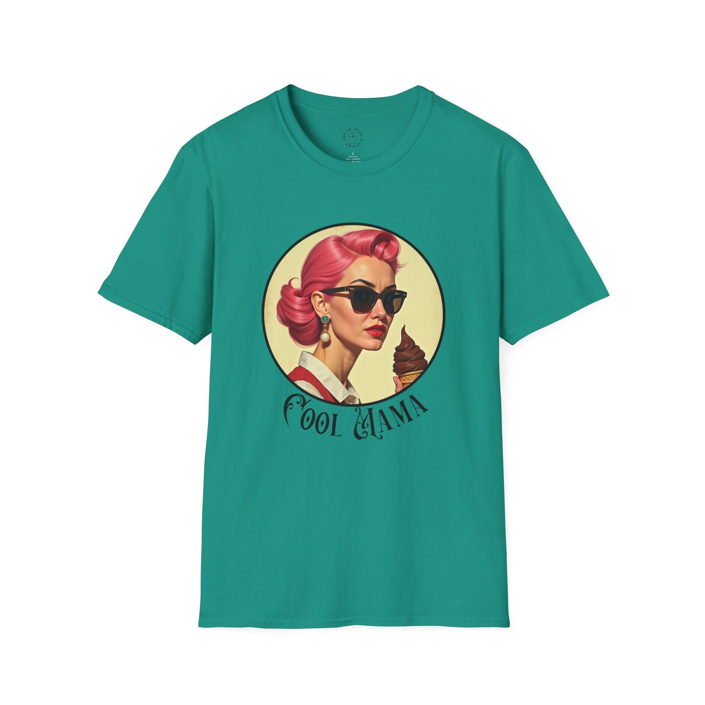 Cool Mama Vintage Graphic Unisex Softstyle T-Shirt,mama,mom and ice cream